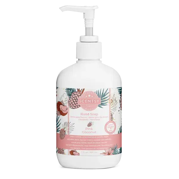 Pink Coconut Scentsy Hand Soap pump bottle