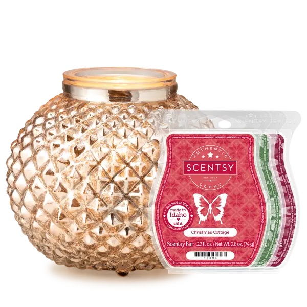 Victorian Glow – Silver Warmer + 3 Scentsy Bars